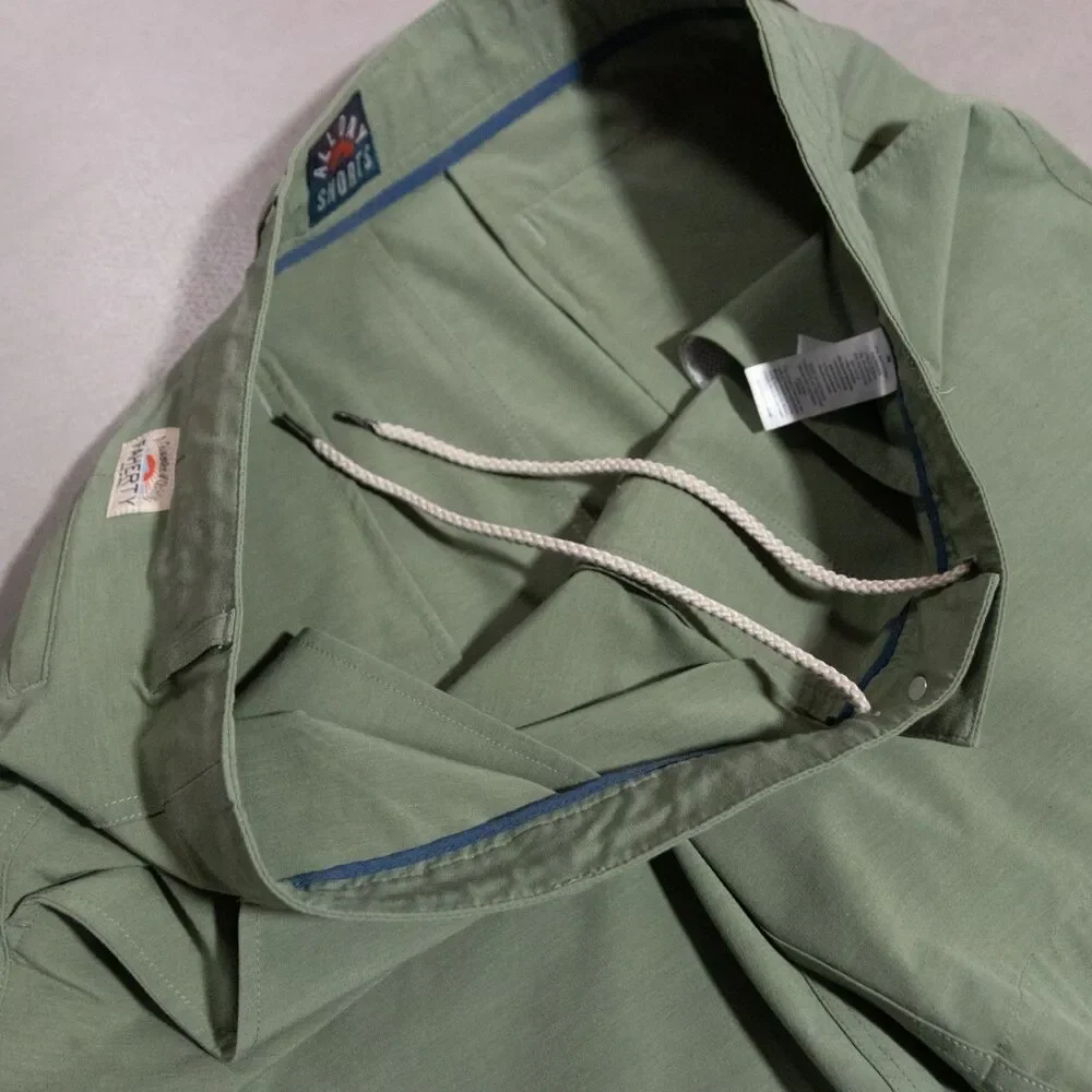 Faherty Mens All Day Drawstring Stretch Green Shorts 7